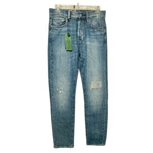 G Star Raw 3301 Slim Mens Jeans Antique Faded Blue Opal Restored Size 28 30